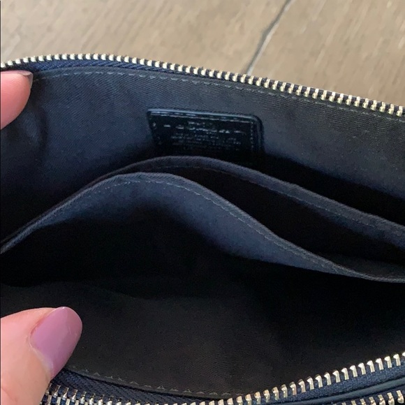 Coach Navy/Metallic Leather Double Wristlet, Large - Picture 5 of 8